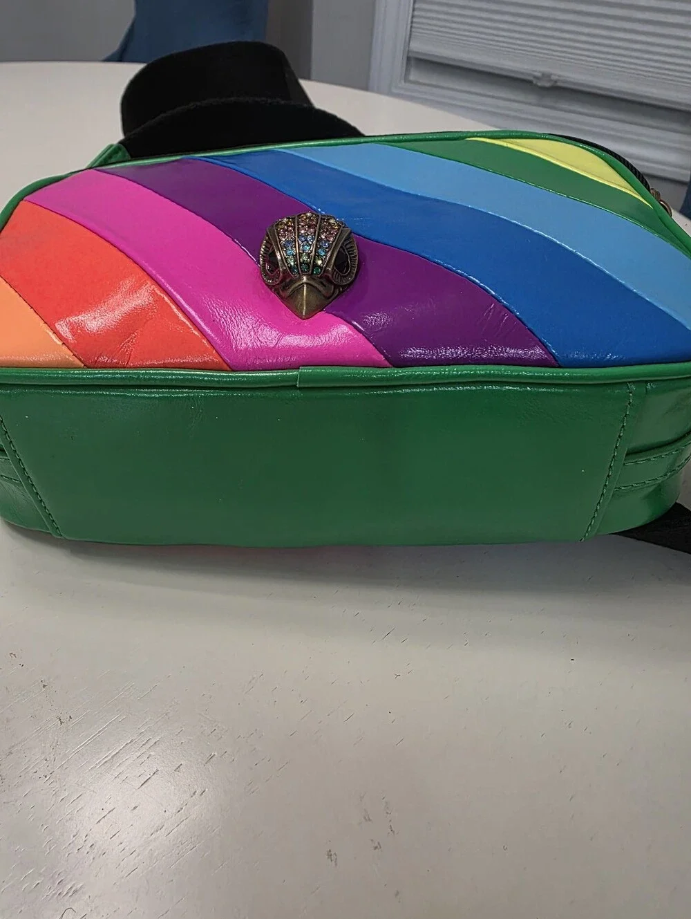 Kurt Geiger kensington camera bag rainbow stripe crossbody